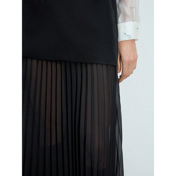 Pleated mini maxi sheer skirt - Picture 4 of 6